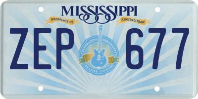 MS license plate ZEP677