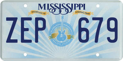MS license plate ZEP679