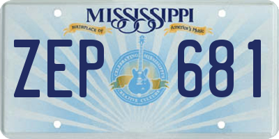 MS license plate ZEP681