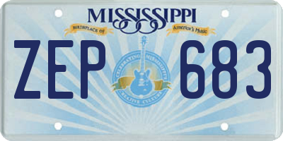 MS license plate ZEP683