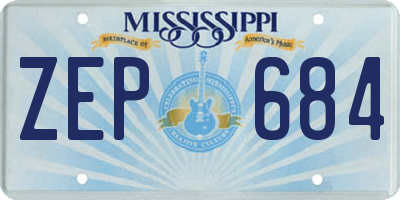 MS license plate ZEP684