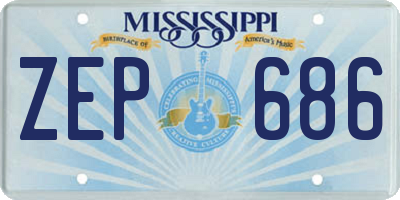 MS license plate ZEP686