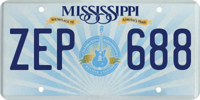 MS license plate ZEP688