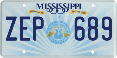 MS license plate ZEP689