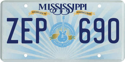 MS license plate ZEP690