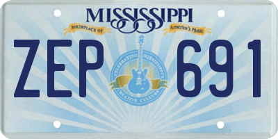 MS license plate ZEP691