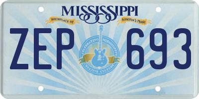 MS license plate ZEP693