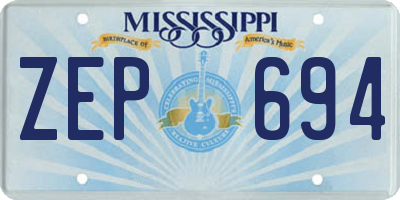 MS license plate ZEP694
