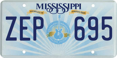 MS license plate ZEP695