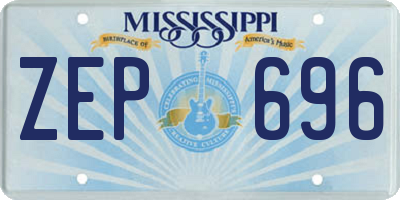 MS license plate ZEP696