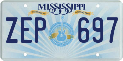 MS license plate ZEP697