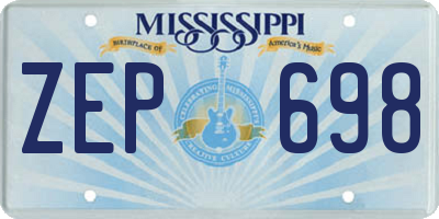 MS license plate ZEP698