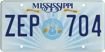 MS license plate ZEP704