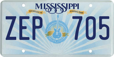 MS license plate ZEP705