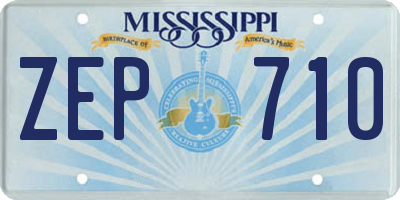 MS license plate ZEP710
