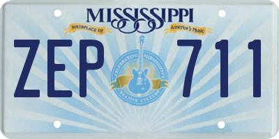 MS license plate ZEP711