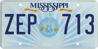 MS license plate ZEP713