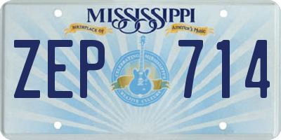MS license plate ZEP714