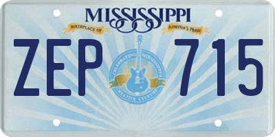 MS license plate ZEP715