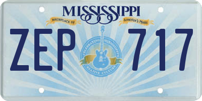 MS license plate ZEP717