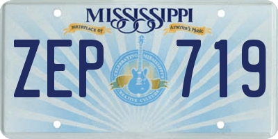 MS license plate ZEP719