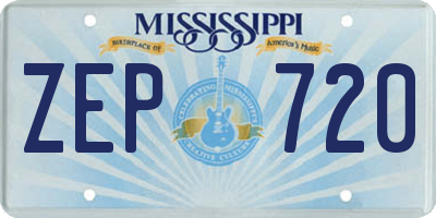 MS license plate ZEP720