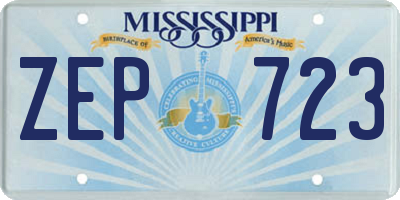 MS license plate ZEP723