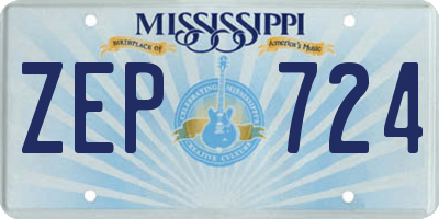 MS license plate ZEP724