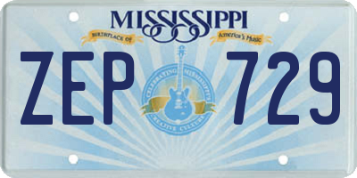 MS license plate ZEP729