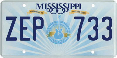 MS license plate ZEP733