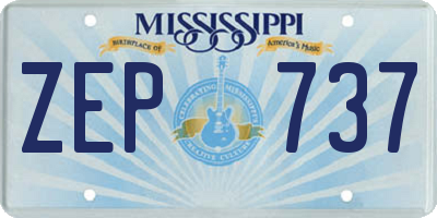 MS license plate ZEP737
