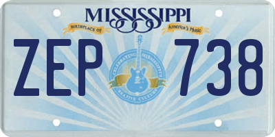 MS license plate ZEP738