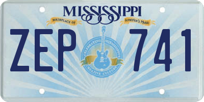 MS license plate ZEP741