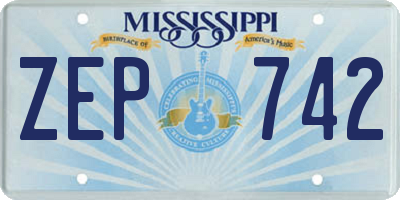 MS license plate ZEP742