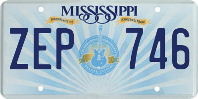 MS license plate ZEP746
