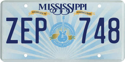 MS license plate ZEP748
