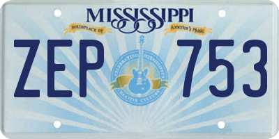 MS license plate ZEP753