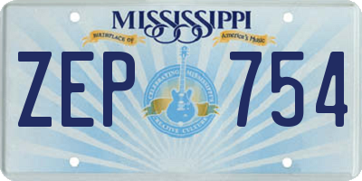 MS license plate ZEP754