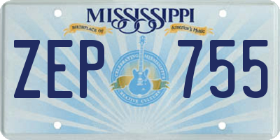 MS license plate ZEP755
