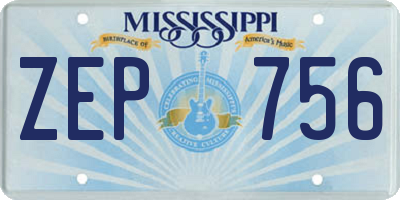 MS license plate ZEP756