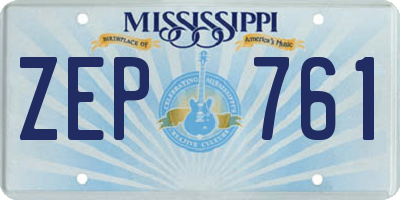 MS license plate ZEP761
