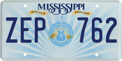 MS license plate ZEP762