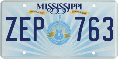 MS license plate ZEP763