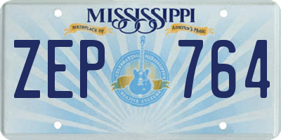 MS license plate ZEP764