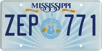 MS license plate ZEP771