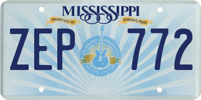 MS license plate ZEP772