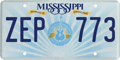 MS license plate ZEP773
