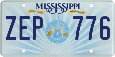 MS license plate ZEP776