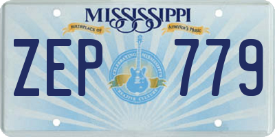 MS license plate ZEP779