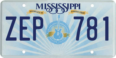 MS license plate ZEP781